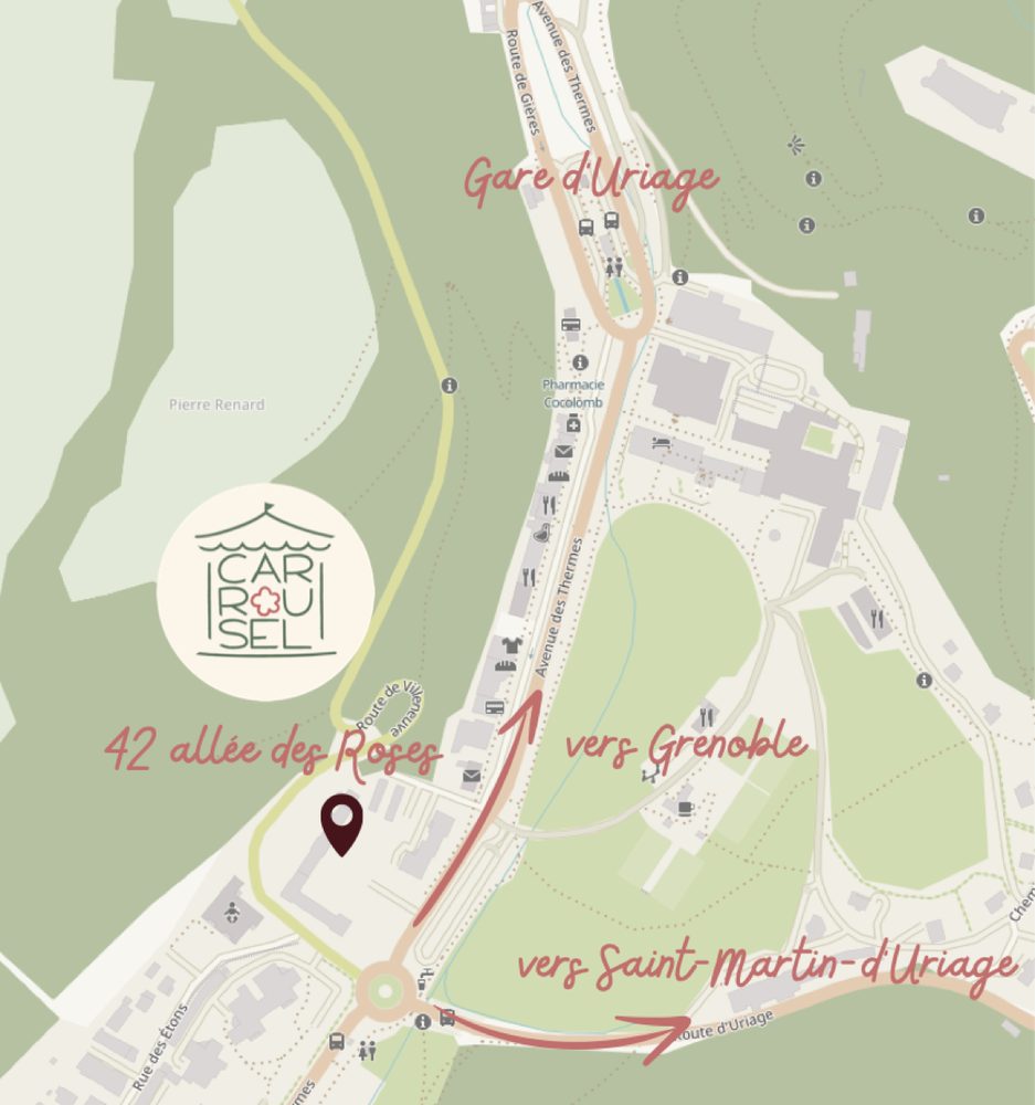 Plan d'accès à Carrousel, 42 allée des Roses à Uriage-les-Bains
